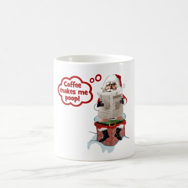Santa - Coffee Makes Me Poop Funny Christmas Mugs (Center)