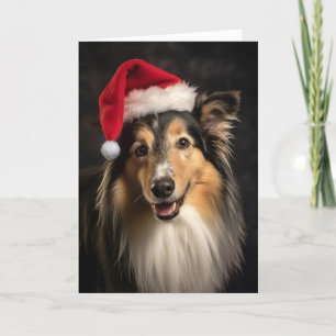 Santa Collie Holiday Card