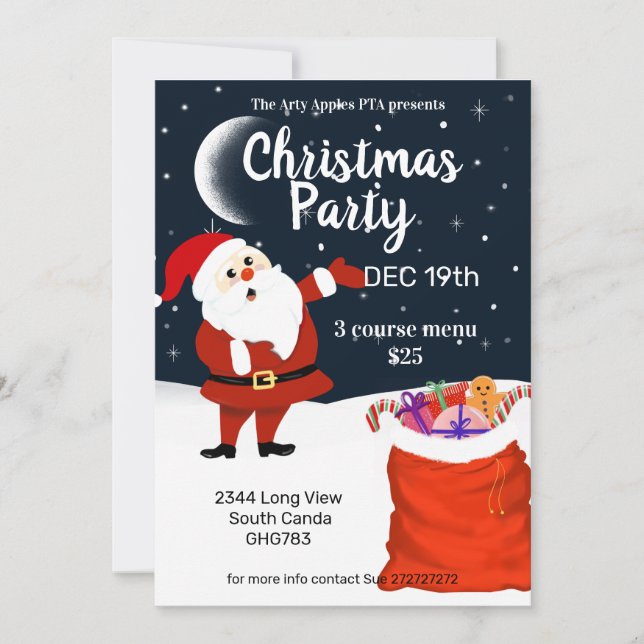 Santa  come and see sanata christmas market invitation (Front)