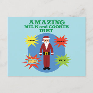 Santa Cookie Diet Holiday Postcard