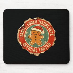 Santa Cookie Testing Department Taster Christmas  Mouse Mat