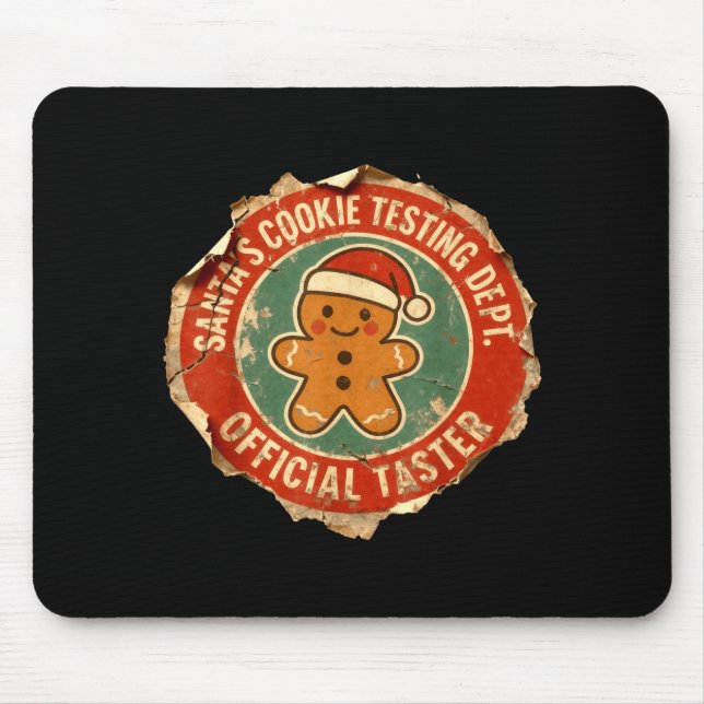 Santa Cookie Testing Department Taster Christmas  Mouse Mat (Front)