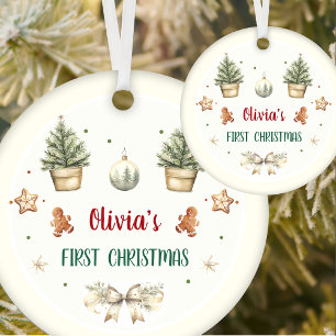 Santa Cookies Christmas Birthday Party Ceramic Tree Decoration