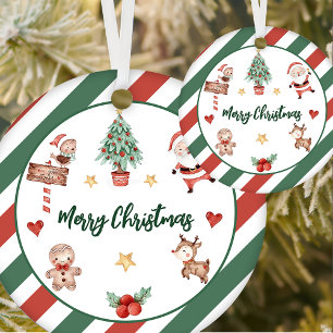 Santa Cookies Christmas Birthday Party Ceramic Tree Decoration
