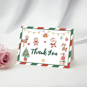 Santa Cookies Christmas Party Thank You Card