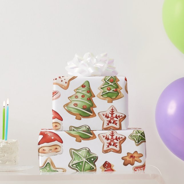 Santa Cookies  Wrapping Paper (Party Gifts)