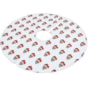 Santa Corgi Brushed Polyester Tree Skirt