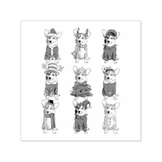 Santa Corgi Christmas Tree Lights Elf Reindeer Dog Self-inking Stamp