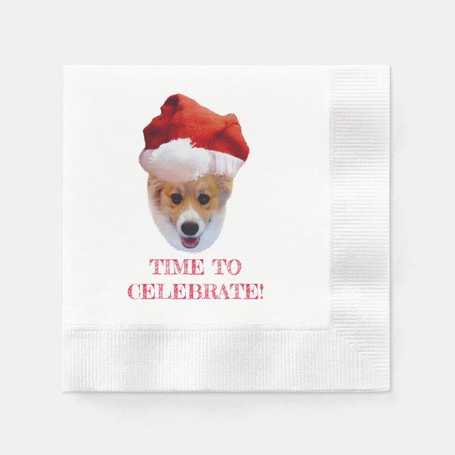 Santa Corgi Napkins (Front)