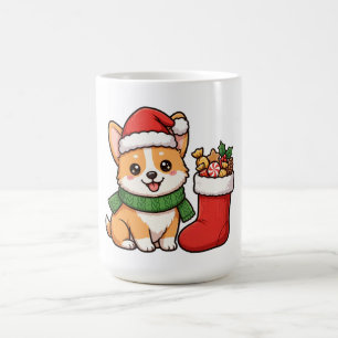 Santa Corgi Puppy Christmas Coffee Mug