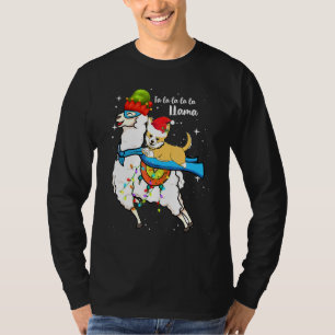 Santa Corgi Riding Llama Corgi Christmas T-Shirt