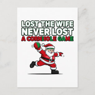  Santa Cornhole Game Holiday Funny Christmas Quote Postcard