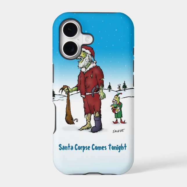 Santa Corpse Funny Zombie Cartoon (Back)