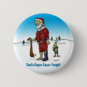 Santa Corpse Funny Zombie Cartoon 6 Cm Round Badge