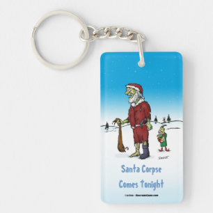 Santa Corpse Funny Zombie Cartoon Key Ring