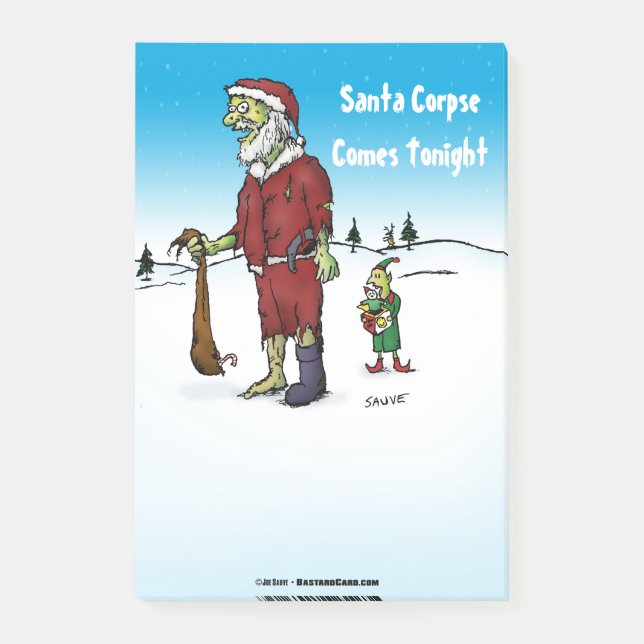 Santa Corpse Funny Zombie Cartoon Post-it Notes (Front)