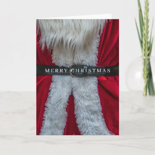 Santa costume belt up close view Christmas card 