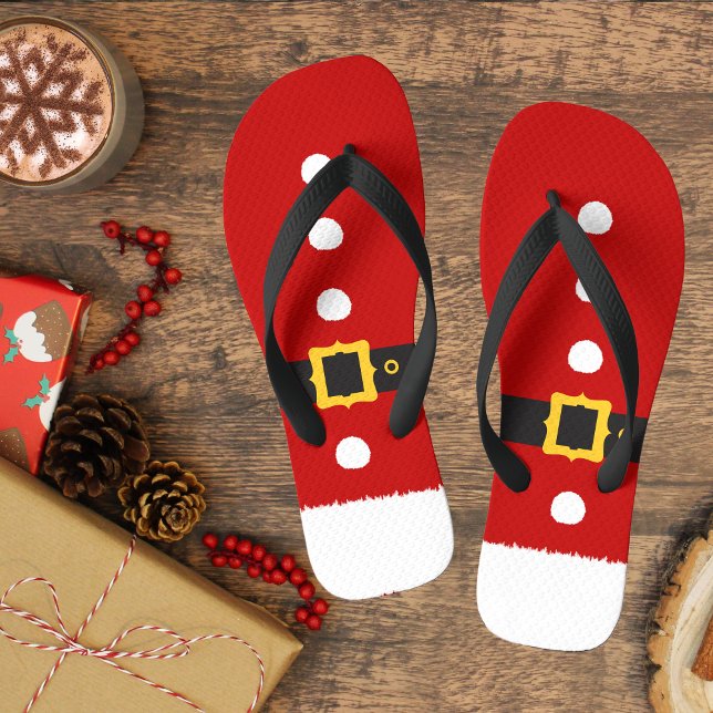 Santa Costume Elf Christmas Flip Flops (Creator Uploaded)