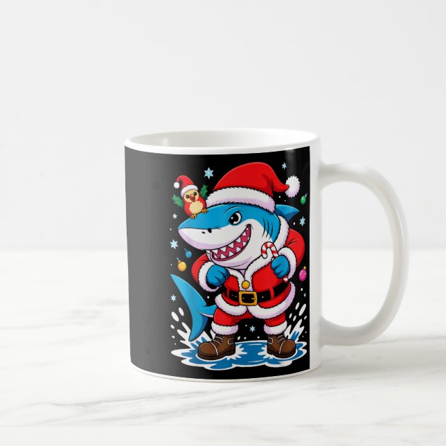 Santa Costume For Kids Boys Adults Funny Shark Chr Coffee Mug (Right)