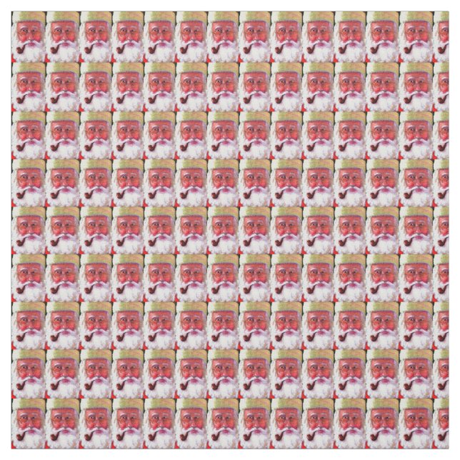 Santa Cotton Fabric by the yard (Swatch)