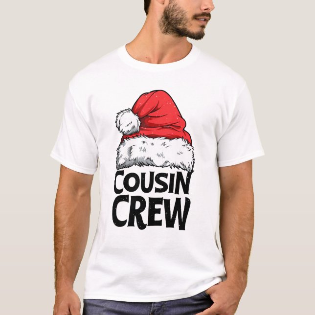 Santa Cousin Crew Christmas Family Matching Pajama T-Shirt (Front)