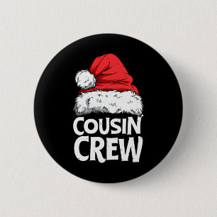 Santa Cousin Crew Christmas Family Matching Pyjama 6 Cm Round Badge