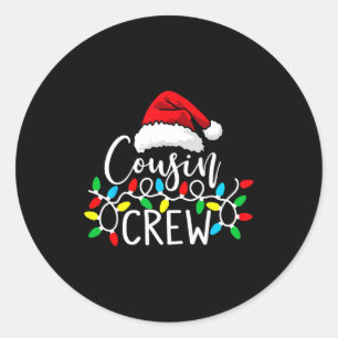 Santa Cousin Crew Christmas Matching Pajamas For K Classic Round Sticker