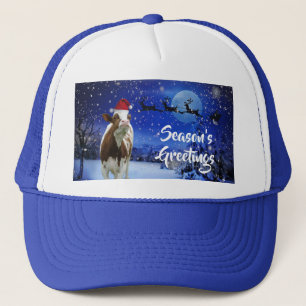 Santa Cow Season’s Greetings Trucker Hat