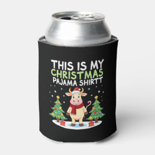 Santa Cow Xmas Tree Lights This Is My Christmas Pa Can Cooler