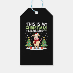Santa Cow Xmas Tree Lights This Is My Christmas Pa Gift Tags