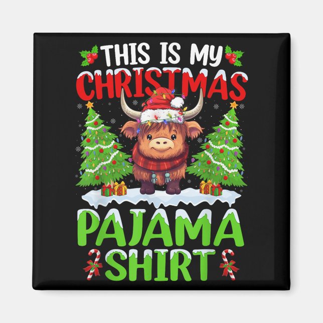 Santa Cow Xmas Tree Lights This Is My Christmas Pa Magnet (Front)