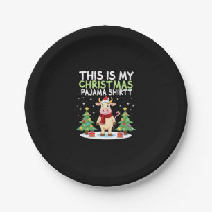 Santa Cow Xmas Tree Lights This Is My Christmas Pa Paper Plate