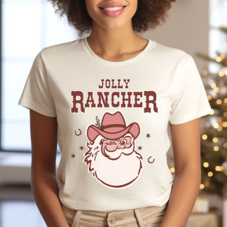 Santa Cowboy Rancher Christmas T-Shirt