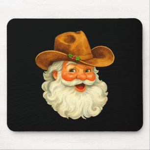 Santa Cowboy Western Christmas Xmas Holiday Pajama Mouse Mat