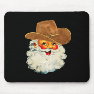 Santa Cowboy Western Christmas Xmas Holiday Pajama Mouse Mat