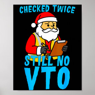 Santa Coworker Christmas Swagazon Checked Twice St Poster