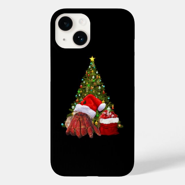 Santa Crab Funny Christmas Hermit Crab Lover Case-Mate iPhone Case (Back)