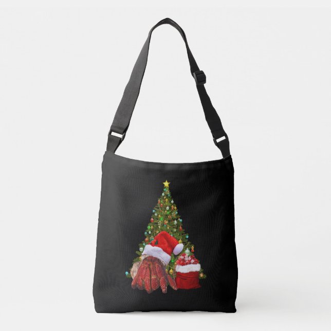 Santa Crab Funny Christmas Hermit Crab Lover Crossbody Bag (Front)