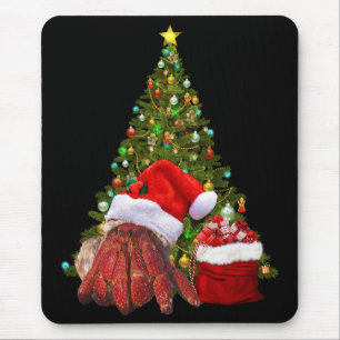 Santa Crab Funny Christmas Hermit Crab Lover Mouse Mat
