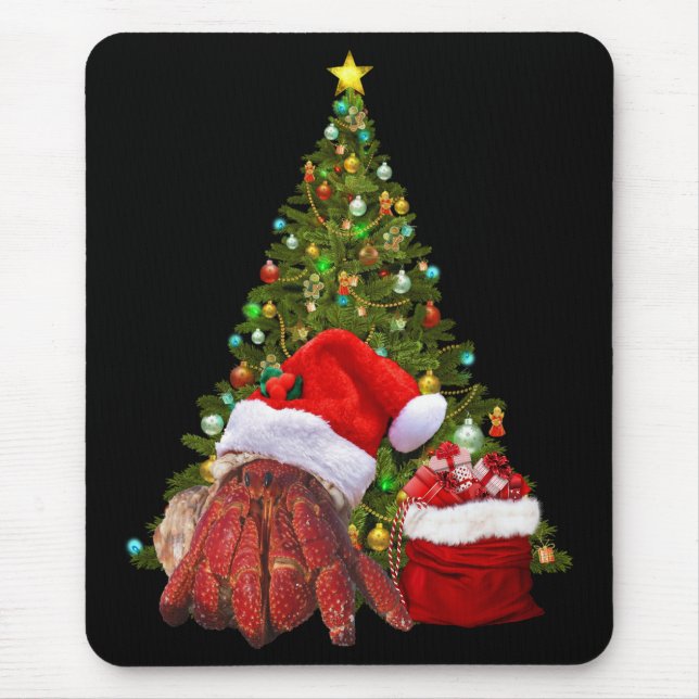 Santa Crab Funny Christmas Hermit Crab Lover Mouse Mat (Front)