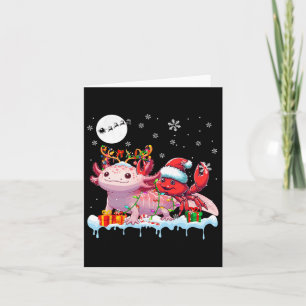 Santa Crab Riding Axolotl Reindeer Christmas Sea A Card