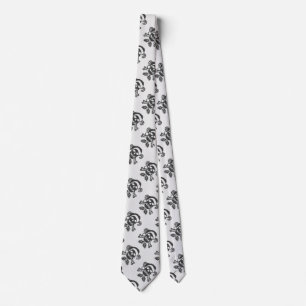Santa Crossbones Skull in Ugly Sweater Style Tie