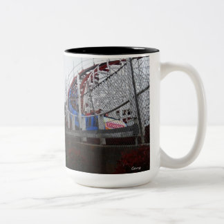 Santa Cruz Beach/Boardwalk Rollercoaster Two-Tone Coffee Mug