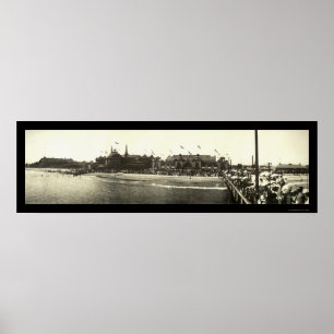 Santa Cruz CA Beach Photo 1908 Poster
