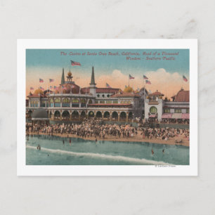 Santa Cruz, CA - Casino and Santa Cruz Beach Postcard