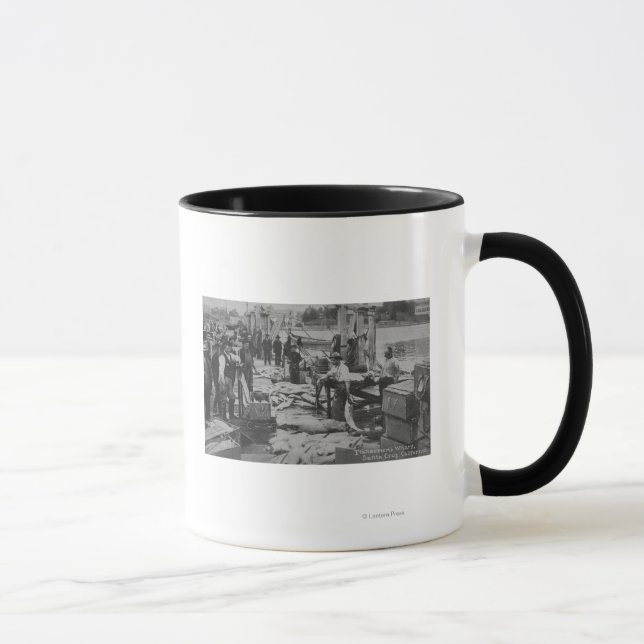Santa Cruz, CA - Fisherman's Wharf Scene Mug (Right)