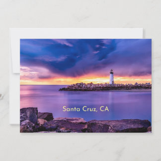 Santa Cruz, CA lighthouse Holiday Card