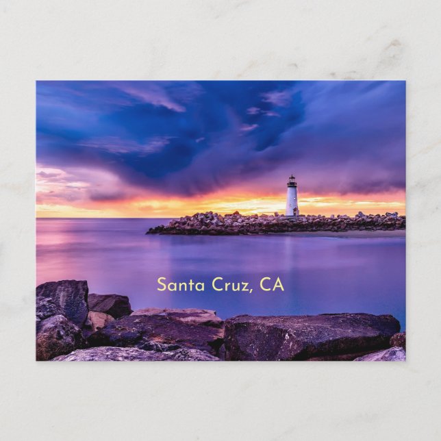 Santa Cruz, CA lighthouse Postcard (Front)