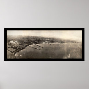 Santa Cruz CA Panorama Photo 1906 Poster