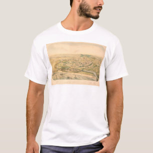 Santa Cruz, CA. Panoramic Map (1586A) - Restored T-Shirt